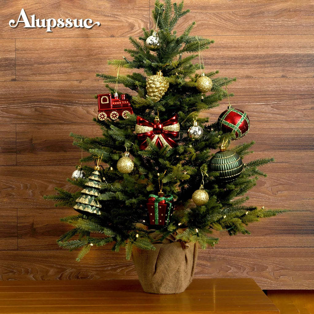 Classic Christmas Balls Ornaments Set, Red, Green and Gold - Set of 82