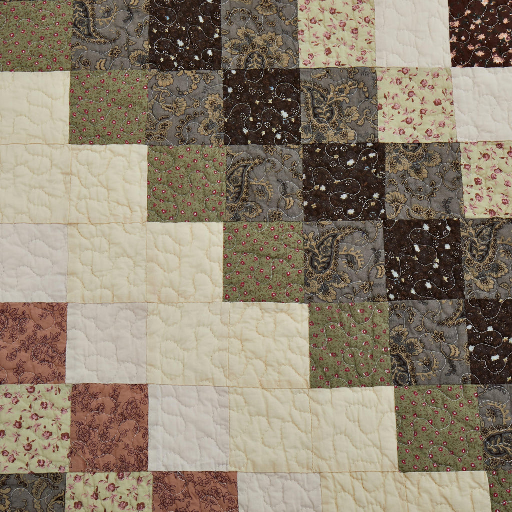 5 Peice Patchwork Quilt Green Cotton Comforter Set