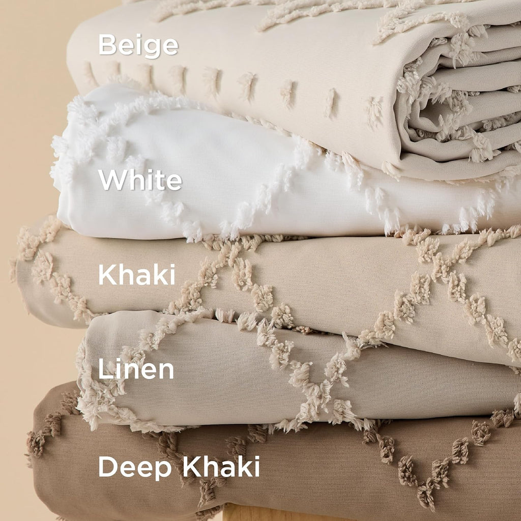 Boho Duvet Cover Queen - White Breathable & Soft Boho Bedding, Machine Washable Comforter Cover for All Seasons
