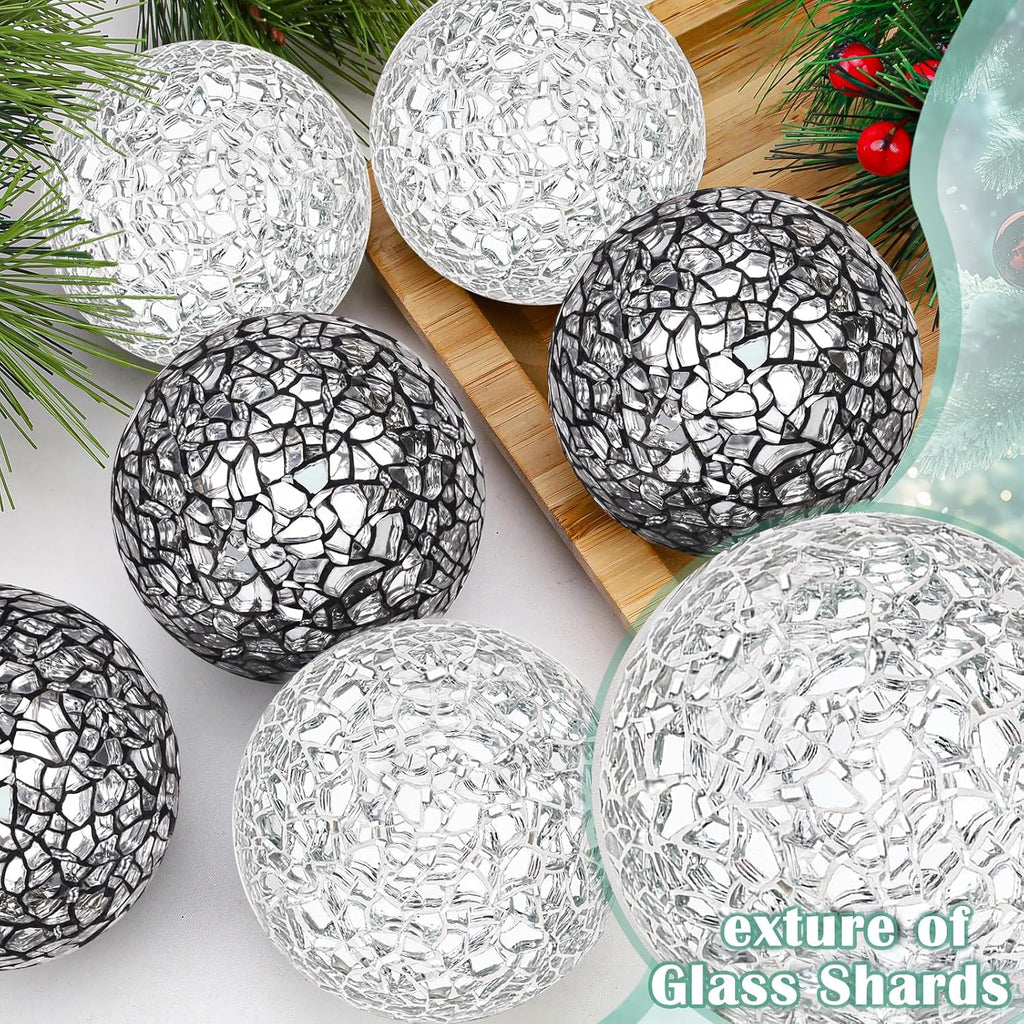 2.4" Mosaic Glass Decorative Balls for Bowl - Set of 6