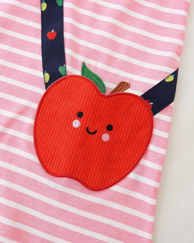 Girls Cartoon Casual Dress Toddler Jersey Cotton Party Dresses Applique Embroidery Longsleeve T-Shirt