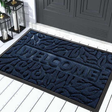 Large Welcome Mat 36x24, Waterproof Non-Slip Outdoor Mats for Front Door Outside Entrance, Low-Profile Entryway Mat