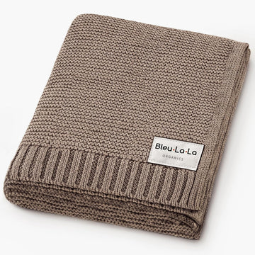 100% Organic Cotton Heritage Knit Textured Baby Blanket - Signature Heritage Knit, Soft Breathable Newborn Baby