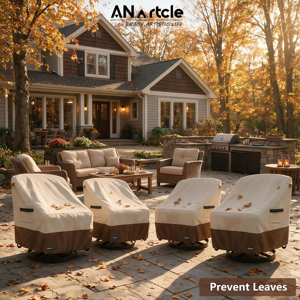 Swivel Patio Chair Cover 4 Pack, 600D Waterproof Heavy Duty Outdoor Chair Cover(30 W x 34 D x 36 H inches), Patio