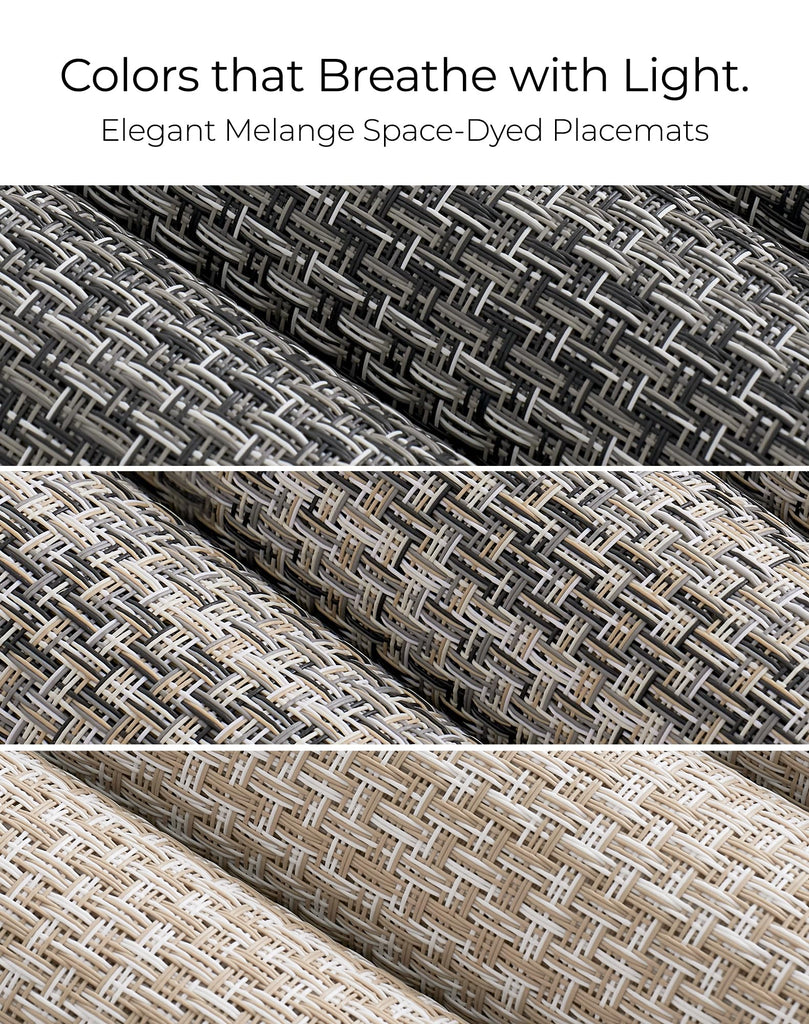 Woven Vinyl Placemats Set of 24, Beige