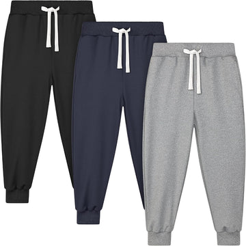 3 Pack Toddler Boys Sweatpants Active Jogger Pants for Kids