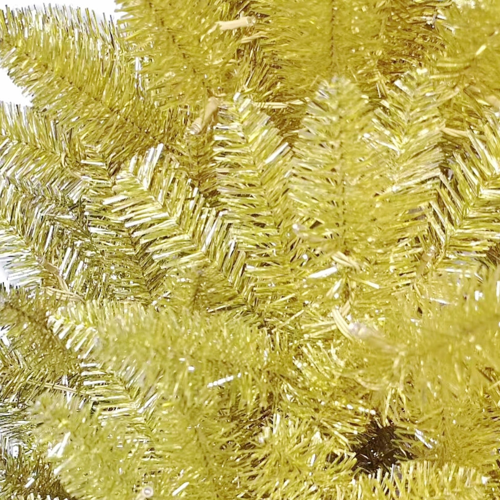 5 Ft Prelit Gold Tinsel Christmas Tree, White LED Lights
