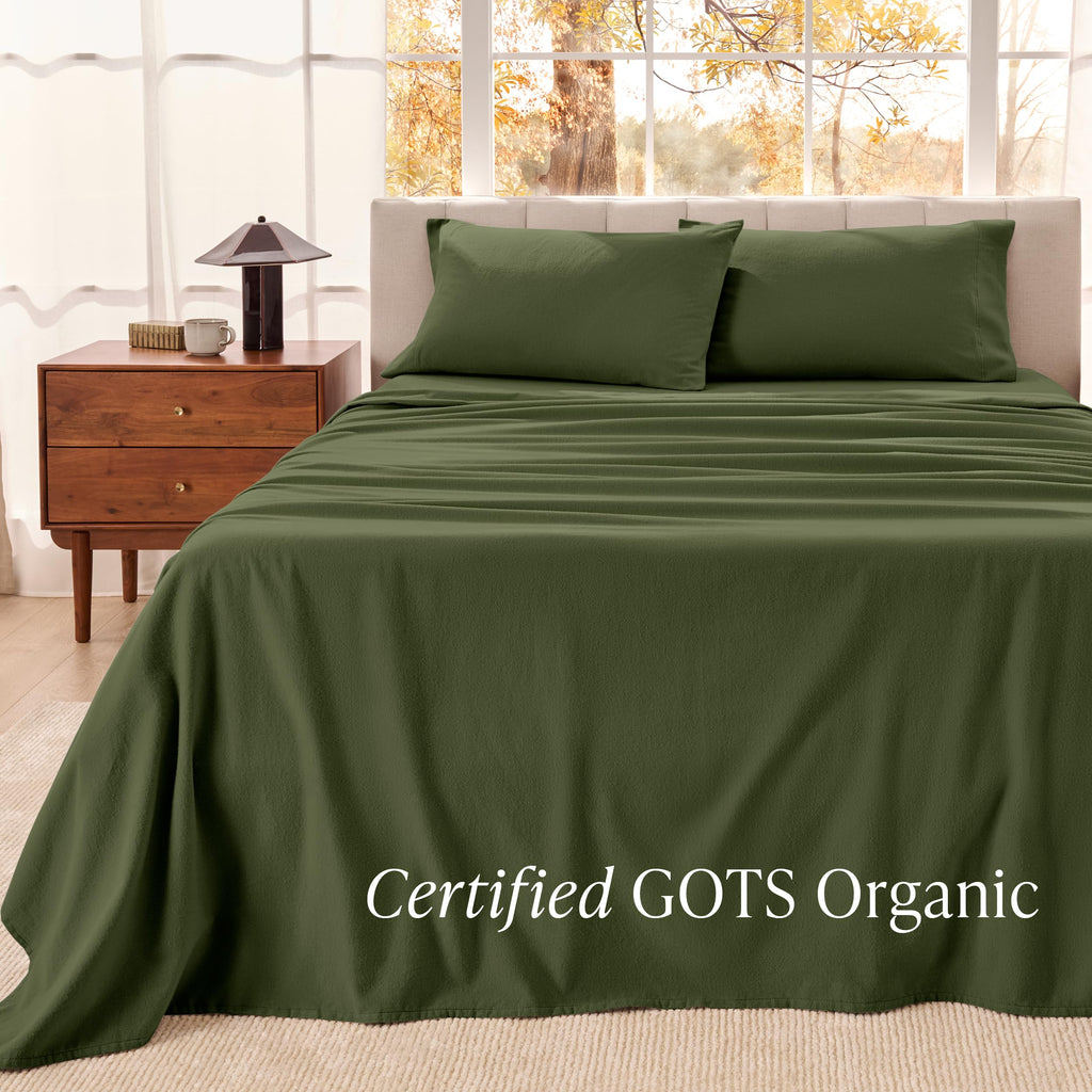 100% Organic Cotton Flannel Sheet Set (XL, Cypress)