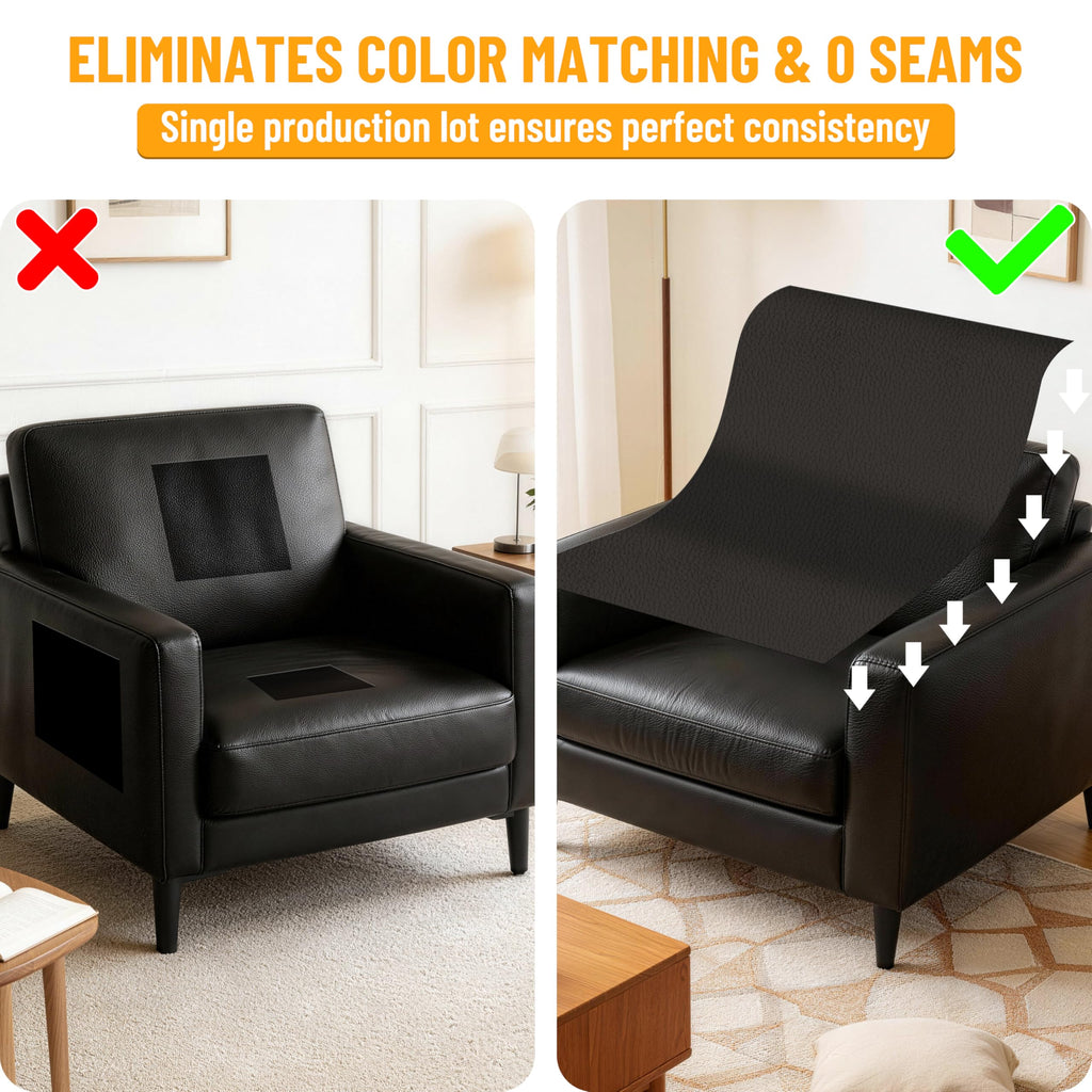 Black : 54"x36" Faux Leather 0.8mm Thick