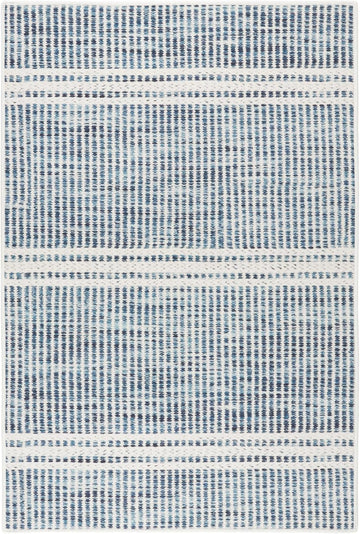 Malta Blue Striped Washable Rug