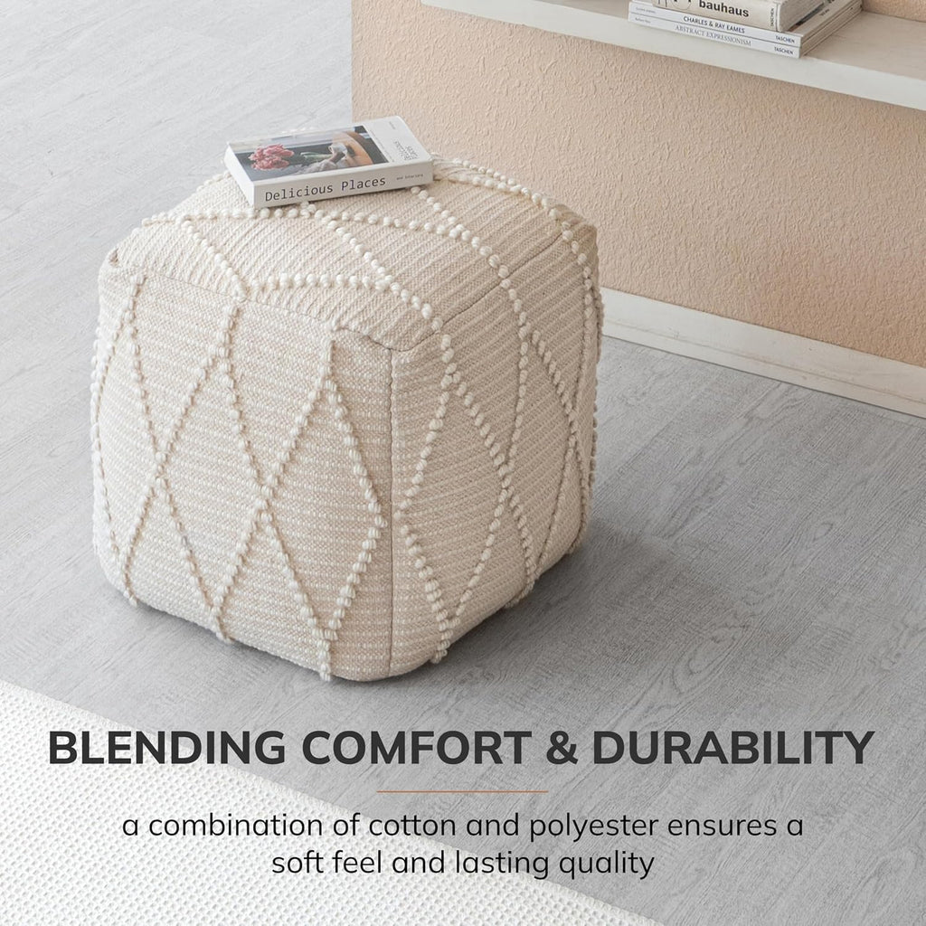 Pouf Ottoman Foot Rest, Ottoman Pouf, Comfortable Foot Stool, Decorative Floor Seating Decor, Bedroom & Home Décor