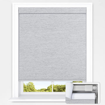 No Tools No Drill Cordless Blackout Roller Shades for Indoor Windows, Easy to Install, Darkens Rooms, Blocks Heat