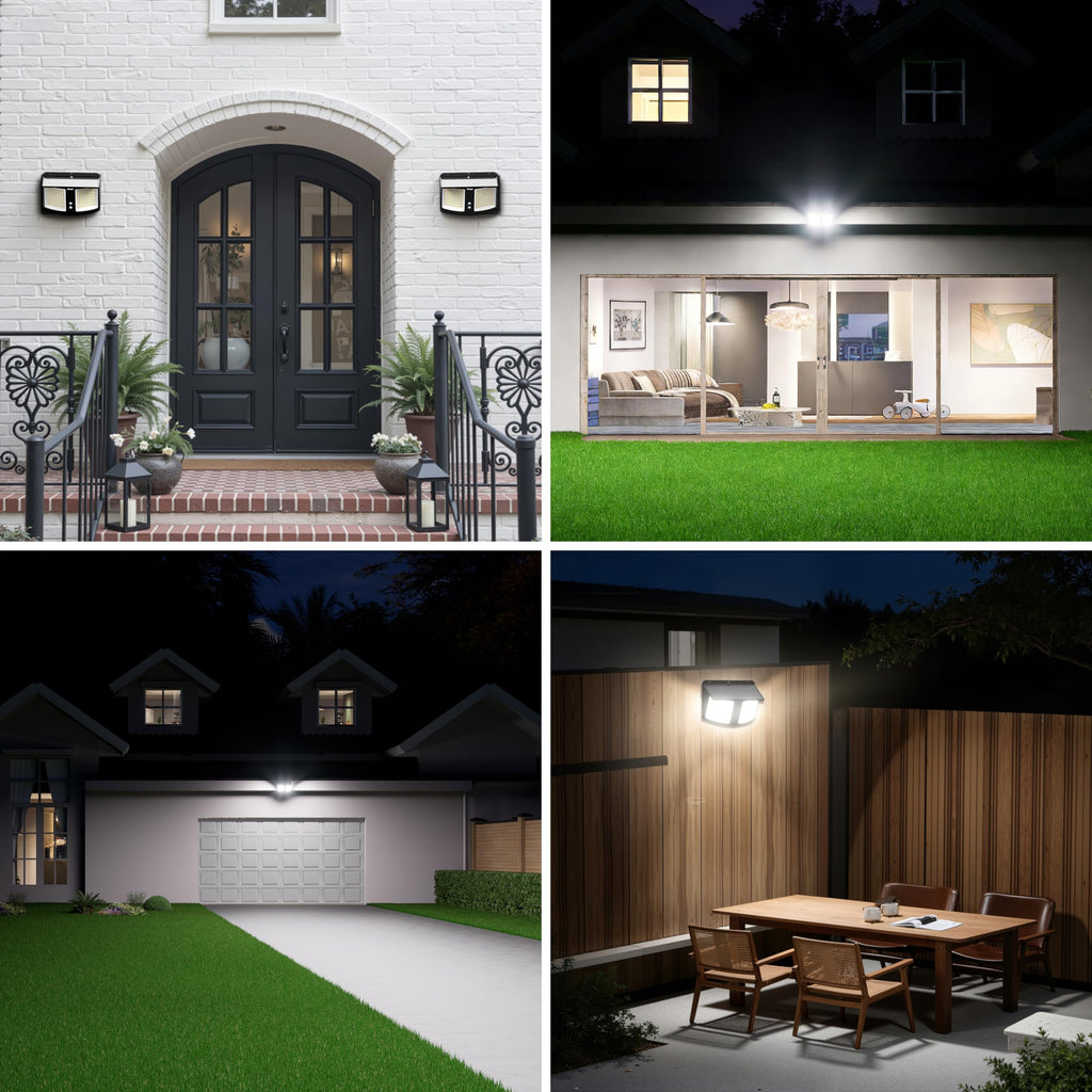 Solar Motion Sensor Light Outdoor Security Flood Light Waterproof