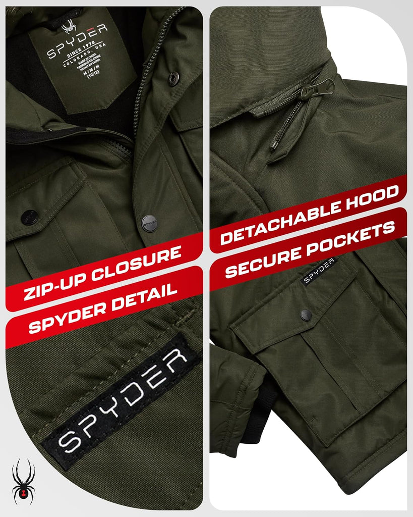 Boys Winter Coat - Water Resistant Insulated Hooded Heavyweight Ski