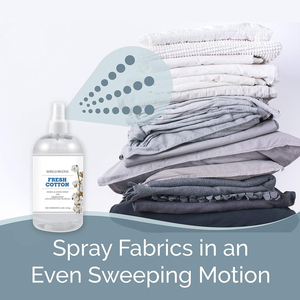 Air Freshener Home & Linen Spray - 16 oz - Odor Eliminator - Made with Essential Oils (Fresh Cotton) - Set of 2