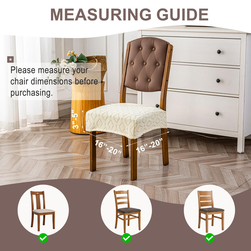Waterproof Chair Covers Set of 4, Dining Chair Cover, Beige