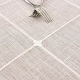 Farmhouse Embroidered Plaid Tablecloth Lattice Heavy Weight Fabric Table Cloth Oval Rustic Brown Che