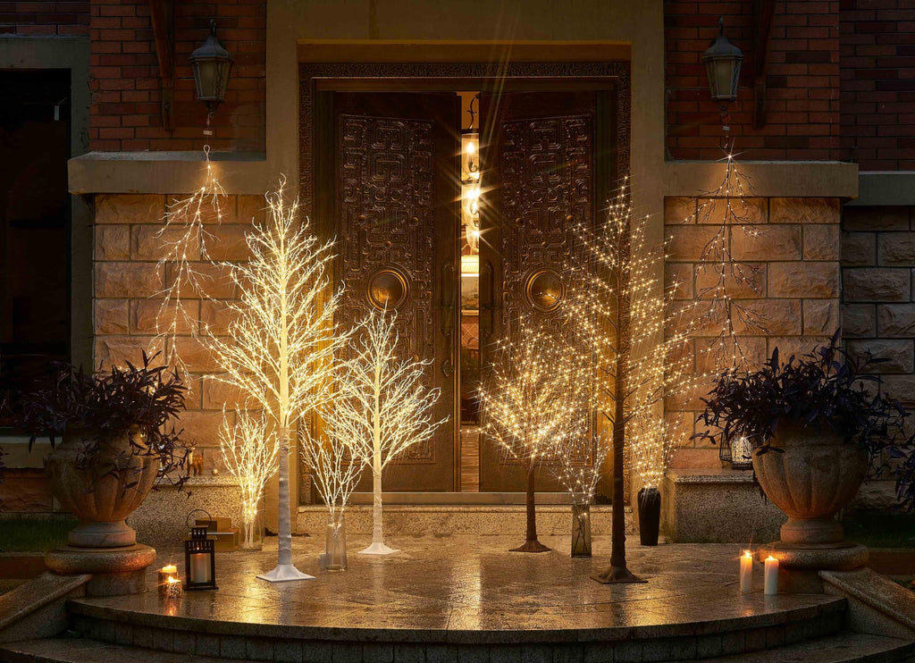 Lighted Brown Tree Plug in 6FT 690 LED Artificial Twig Tree with Lights for Christmas Holiday Wedding Room