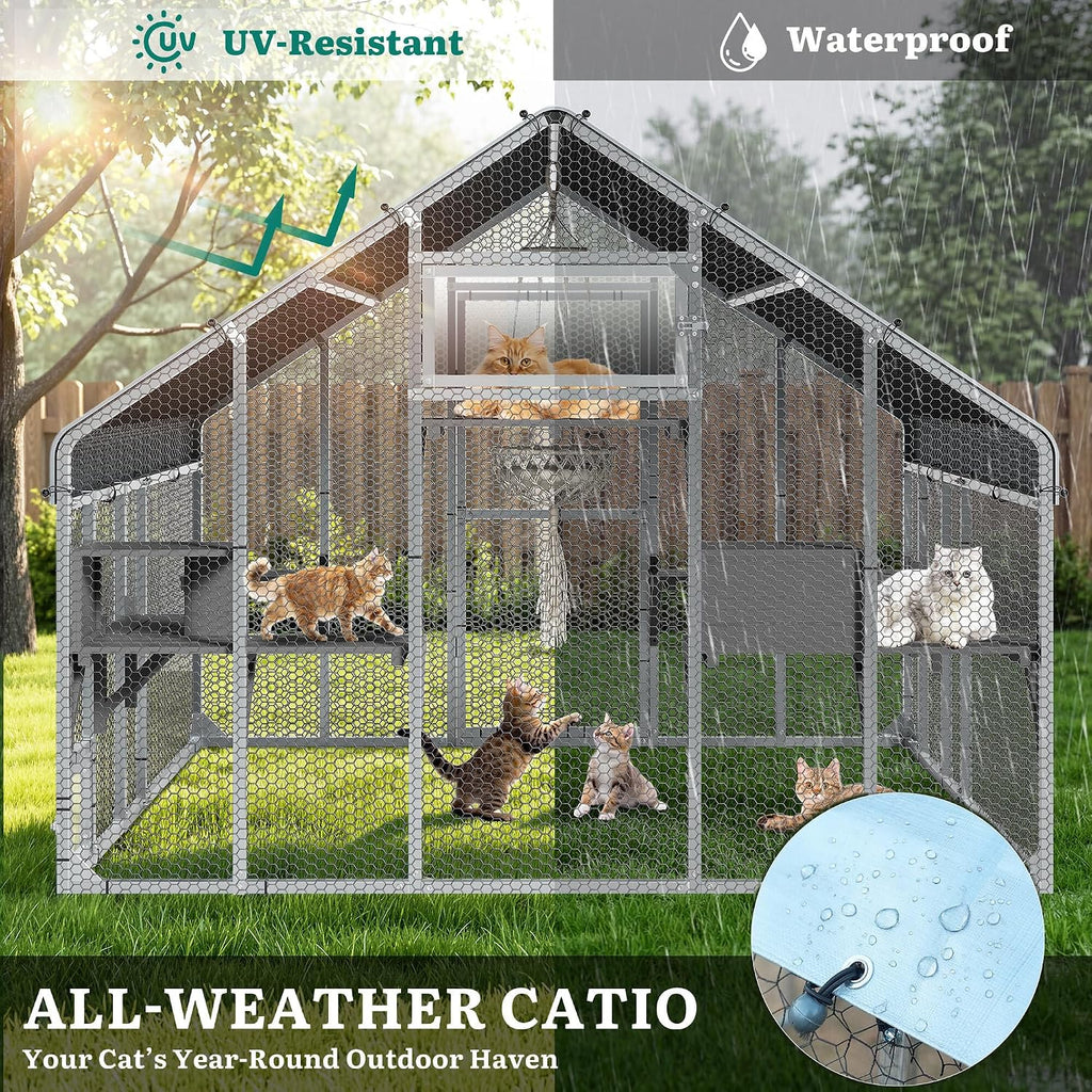 94 Inch Catio Outdoor Cat Enclosure