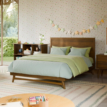 Palma Full Size Bed Frame with Headboard in Walnut