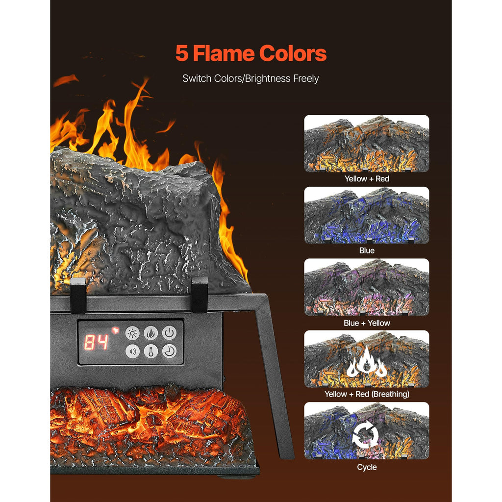 Electric Fireplace Log, 25 inch Fireplace Insert Log Heater, with Crackling Sound, Remote Controller, 5 Adjustable