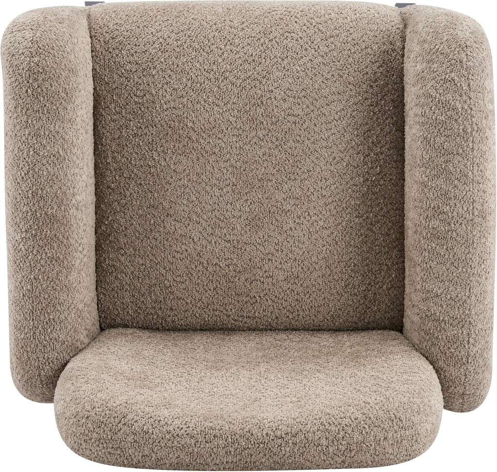 Audrey Modern Fabric Upholstered Accent Chair, Living Room Low Profile Fabric Armchair, Wooden Comfy Reading Chair