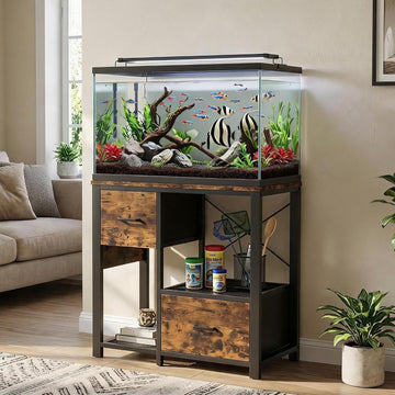 10-20-29-30-35 Gal Fish Tank Stand, Aquarium Stand with Power Outlet