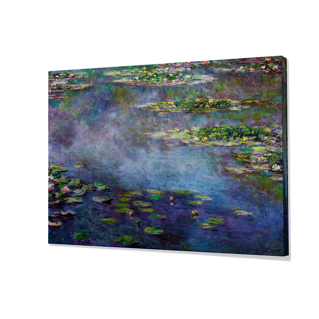 Water Lilies, 1906 02 By Claude Monet Canvas Prints Wrapped Gallery Wall Art |Ready to Hang 12X18