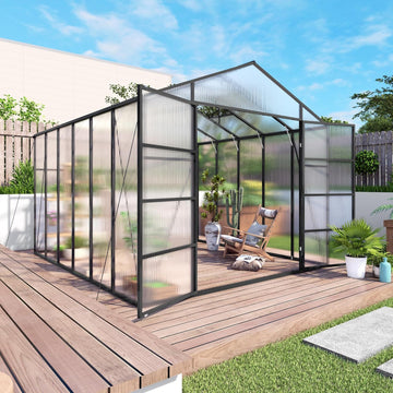 86" H Extra Tall Polycarbonate Greenhouse Kit for Outdoor Backyard Garden, Heavy Duty Aluminum Frame Plant Green