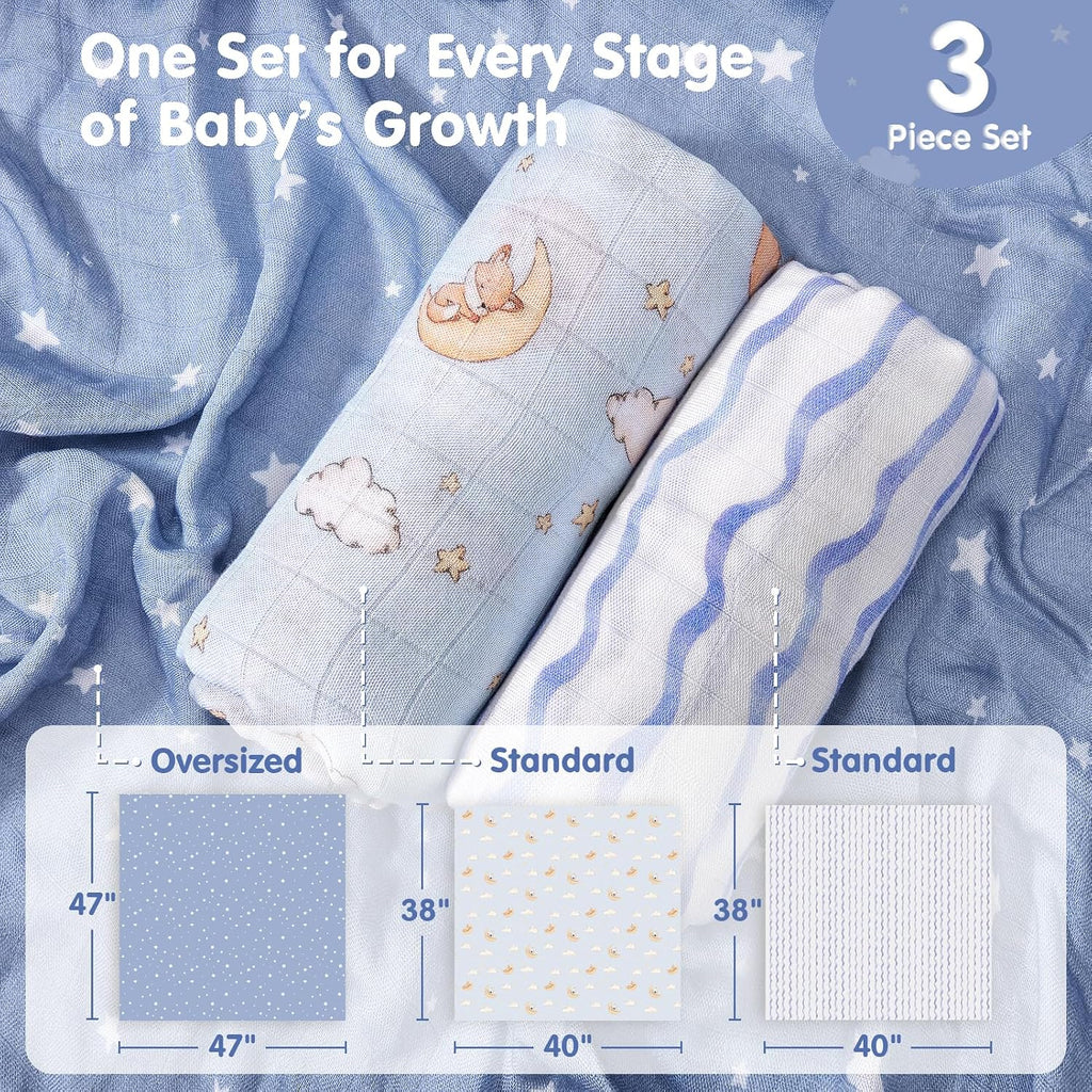 Muslin Swaddle Blankets Receiving Blanket for Newborn Boys