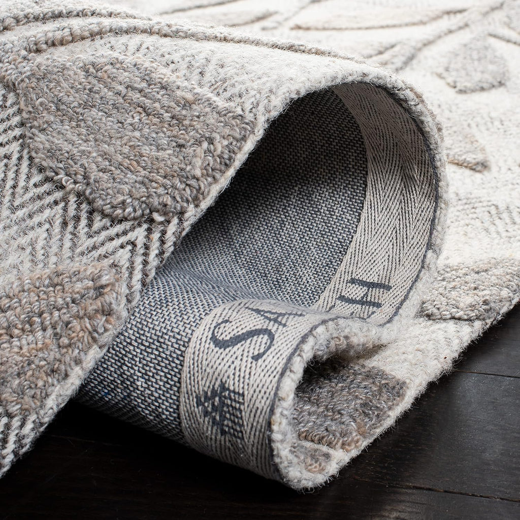 South Hampton 8' x 10' Beige Handmade Botanical Wool Area Rug