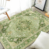 Area Rugs Washable Non-Slip, Floral Vintage Distress Print Pattern Medallion Carpet for Living Room Bedroom