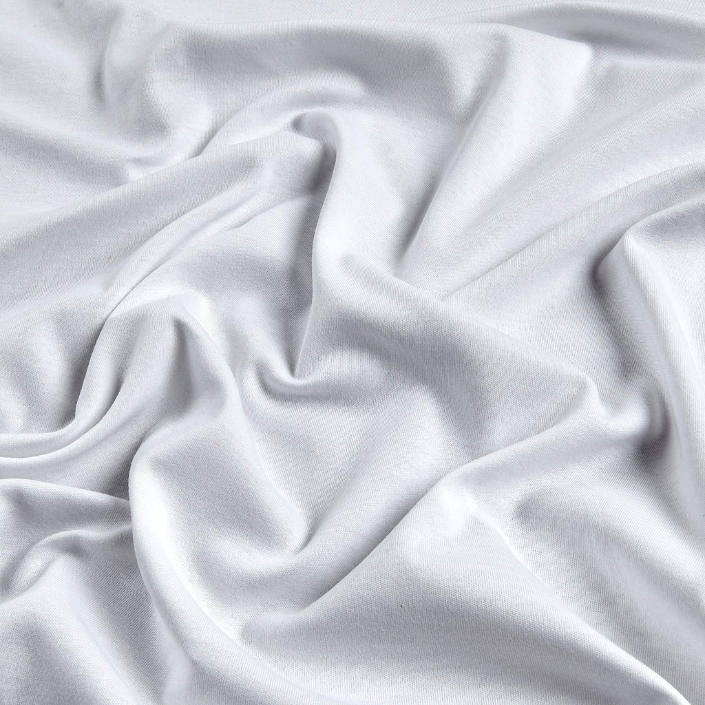 Cotton Interlock Stretch Knit White, Fabric by the Yard