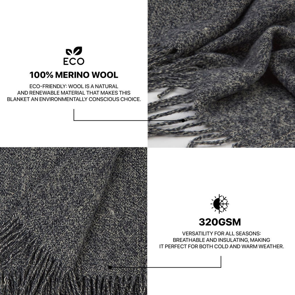 Throw Blanket, Indoor & Outdoor Blankets and Throws, Soft Blanket with Fringes, 65"x79" (170 x 200 cm)