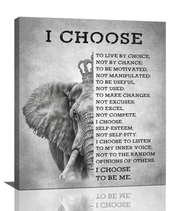 Elephant Wall Art Inspirational Quotes Elephant Pictures Wall Decor Black and White Canvas Prints Framed Artwork Home