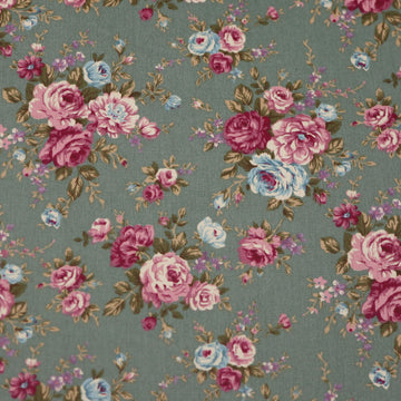 Vintage French Floral Cotton Fabric By The Yard, 36 x 63 inch