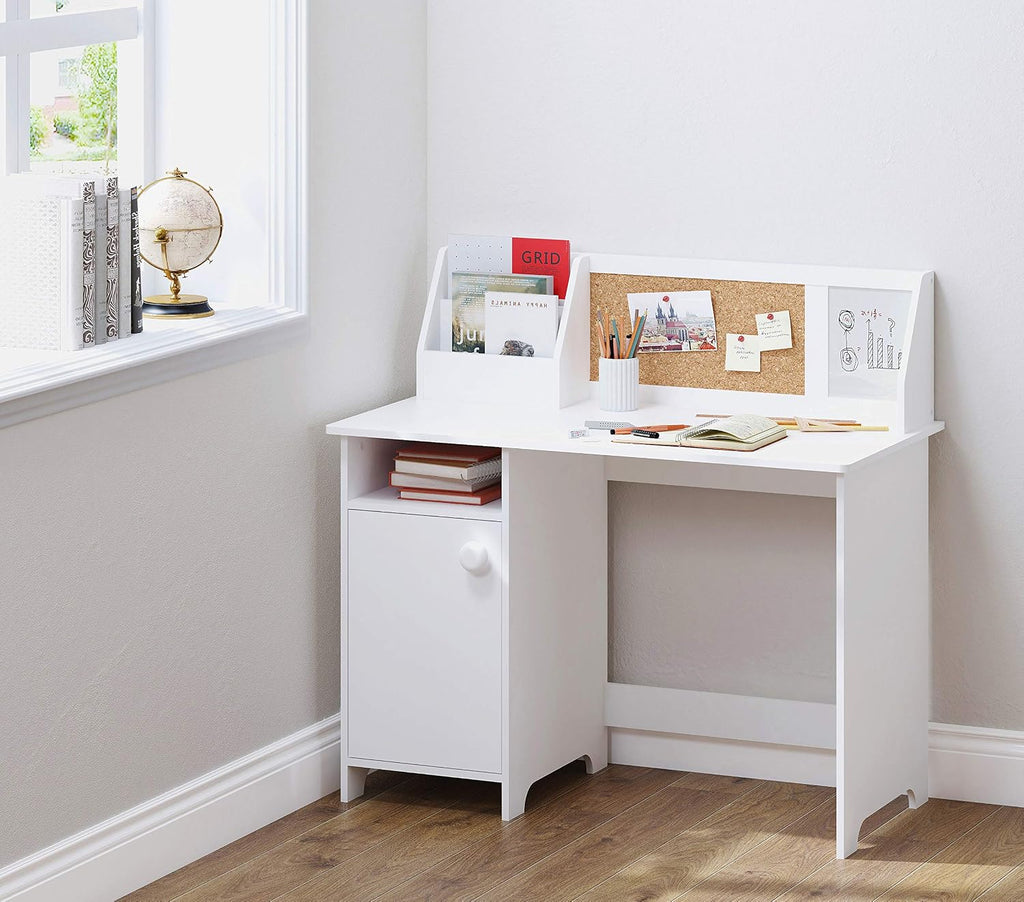 Wooden Kids Study Desk with Hutch and Storage for Ages 3-8