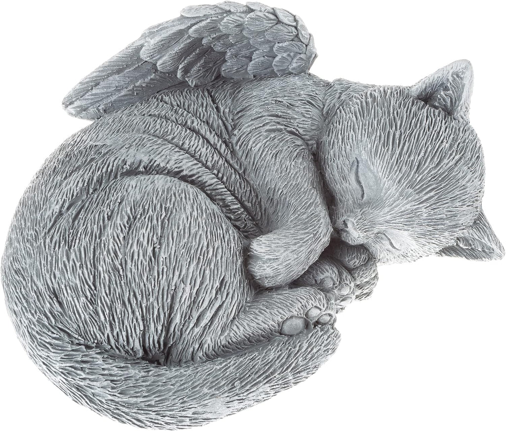 Outdoor Cat Memorial Stone, Gray, 8" x 6.5" x 4.5"
