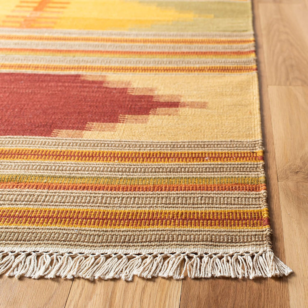 Kilim Collection Area Rug, Red & Multi, Handmade Southwestern Tribal Wool, Ideal for High Traffic Areas