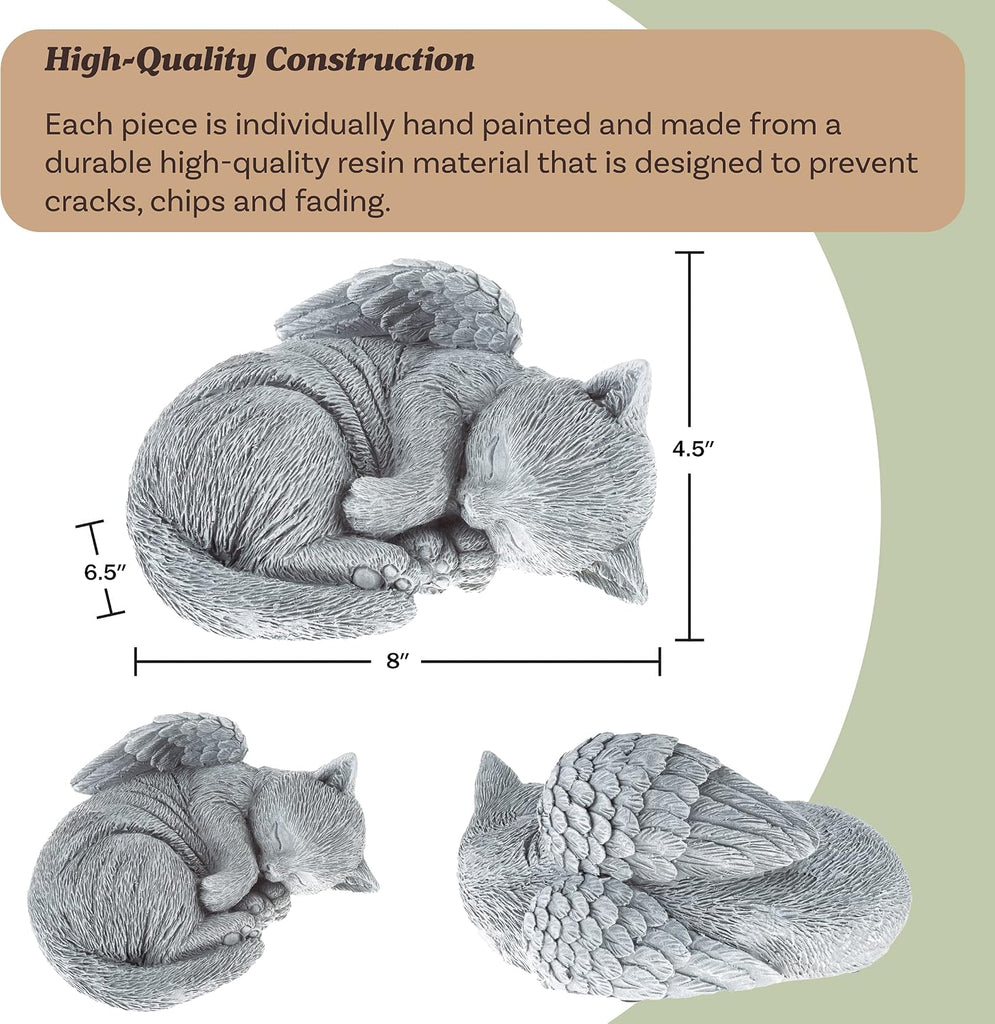Outdoor Cat Memorial Stone, Gray, 8" x 6.5" x 4.5"
