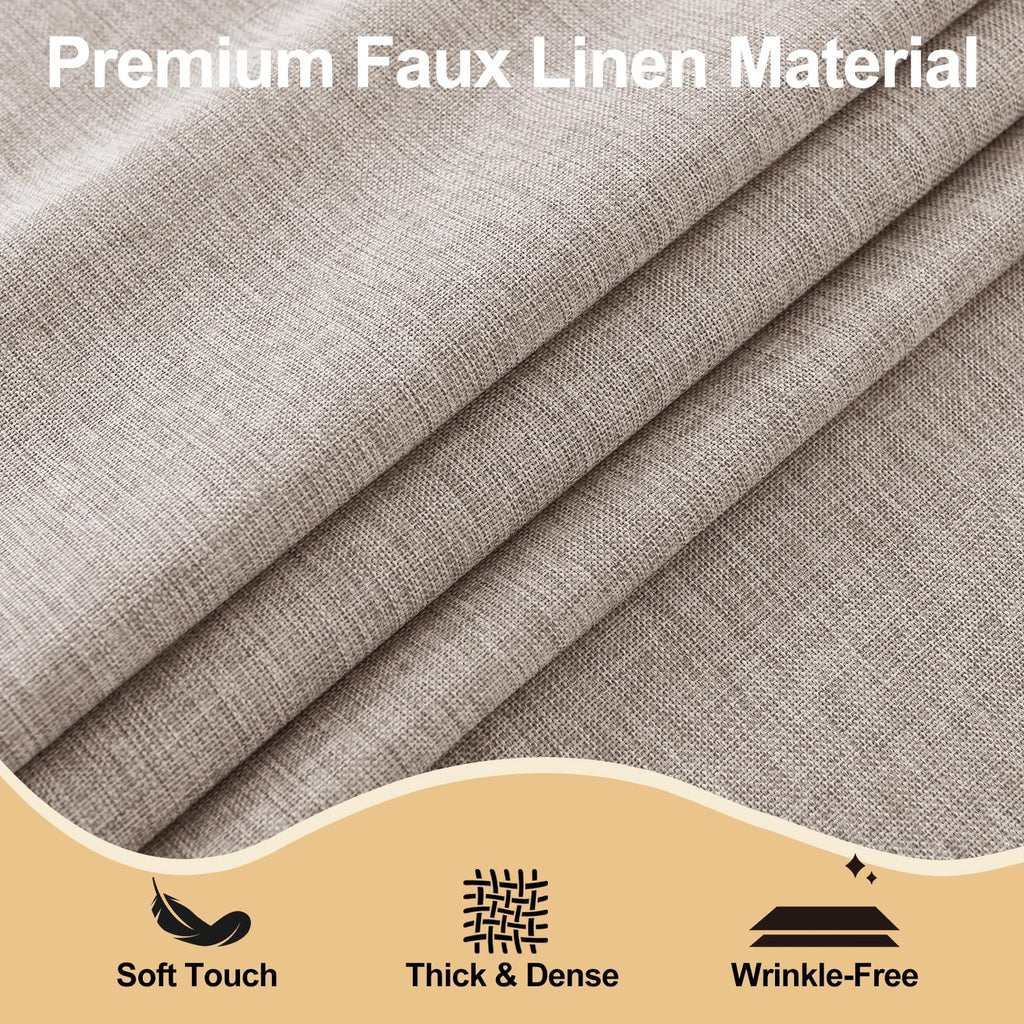 Faux Linen Oval Tablecloths, Decorative Wrinkle Free Texture Rustic Table Cloth Cover Kitchen Dinning Wedding Party