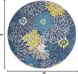 Home Passion Blue 8' x Round Area Rug - Easy Clean, Non Shedding, Bed Room, Living Room, Dining Room