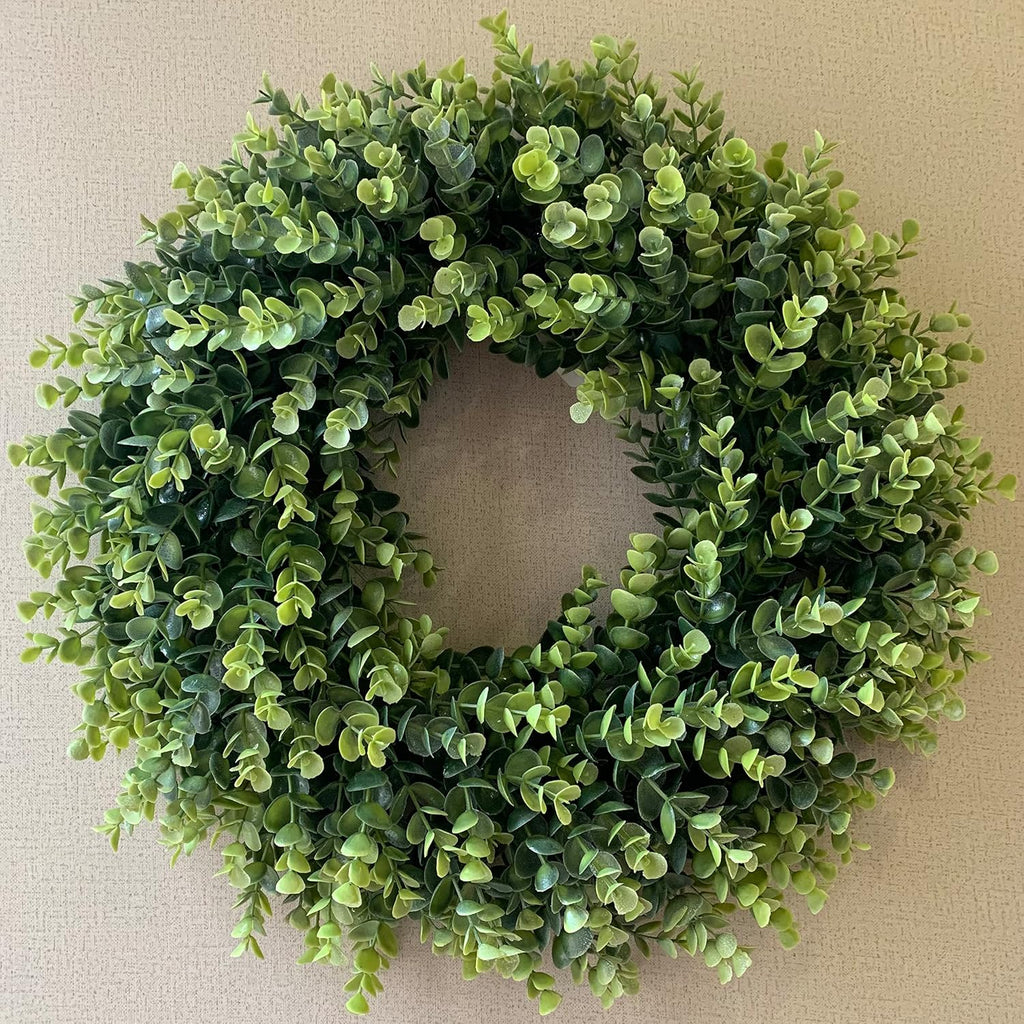 20" Wreaths for Front Door Spring Summer Green Boxwood Door Wreath for All Seasons Living Room Bedroom Window Wall