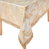 Majestic Damask Design Tablecloth - Beige 60" by 120" Oblong/Rectangle