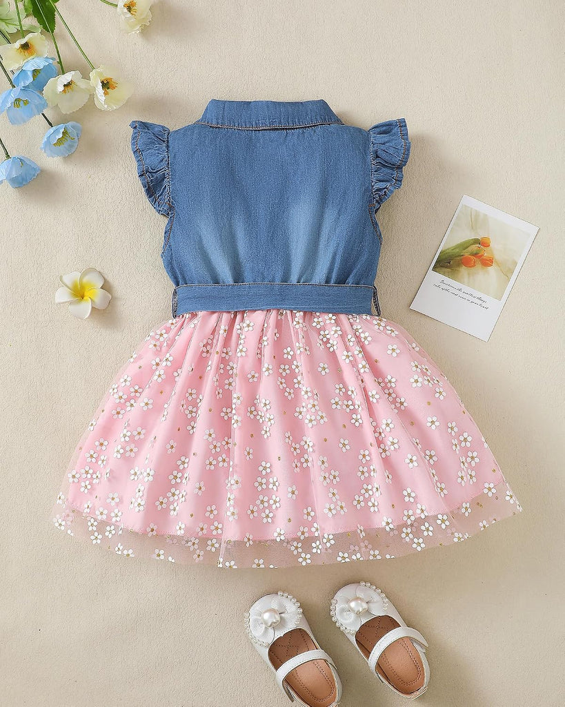 Toddler Girl Clothes Denim Dresses Baby Summer Sundress Outfit