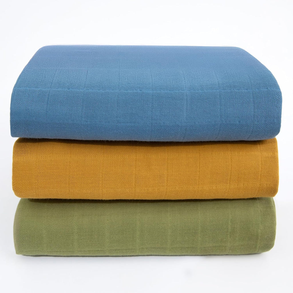 Organic Muslin Swaddle Blankets, 100% Organic Cotton, Baby Wrap for Boys and Girls, Soft Breathable