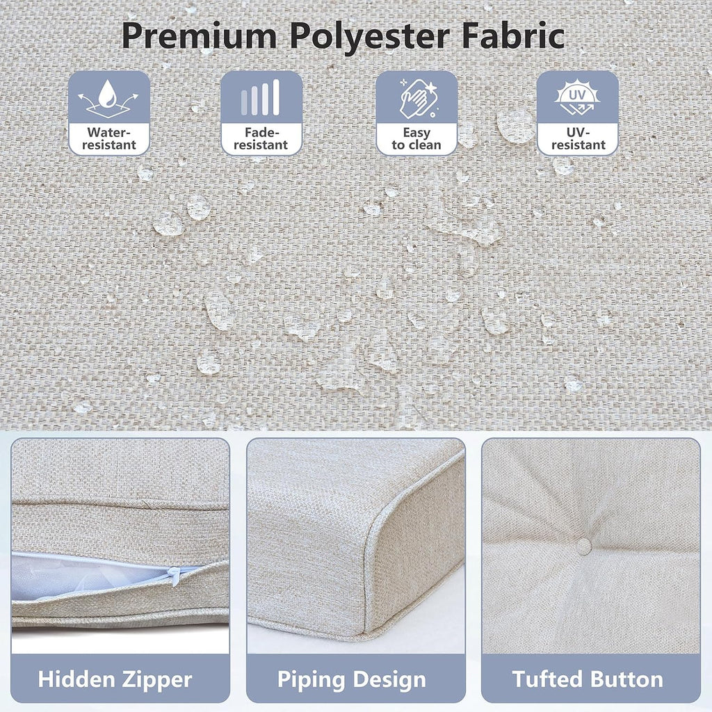 Outdoor Deep Seat Cushions Set 22 x 24 Inch, Waterproof UV-Resistant Patio Chair Cushions, Outdoor Furniture