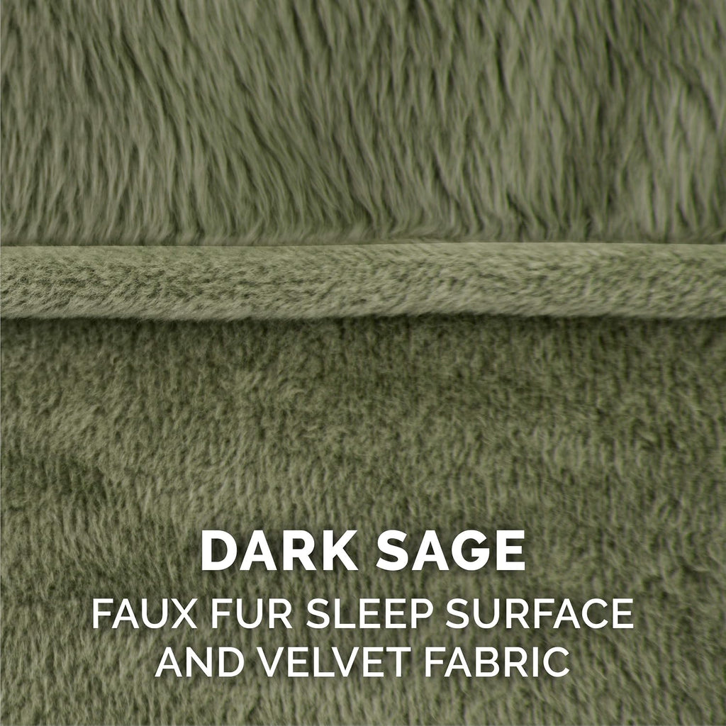 Dog Bed Sofa Sofa - Dark Sage, Large W/Same Size Waterproof Liner