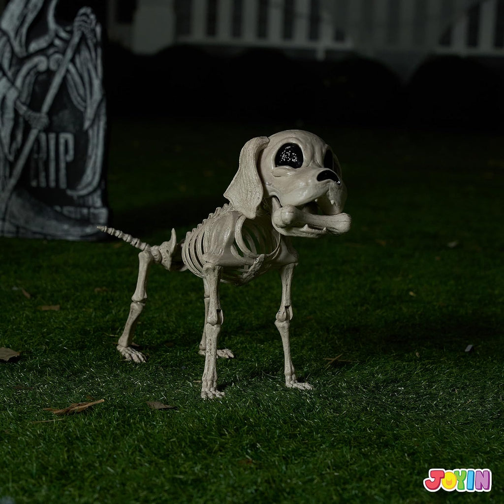 Posable Halloween Dog Skeleton Full Body Posable Joints Realistic Skeleton Puppy with Movable Joints for Halloween