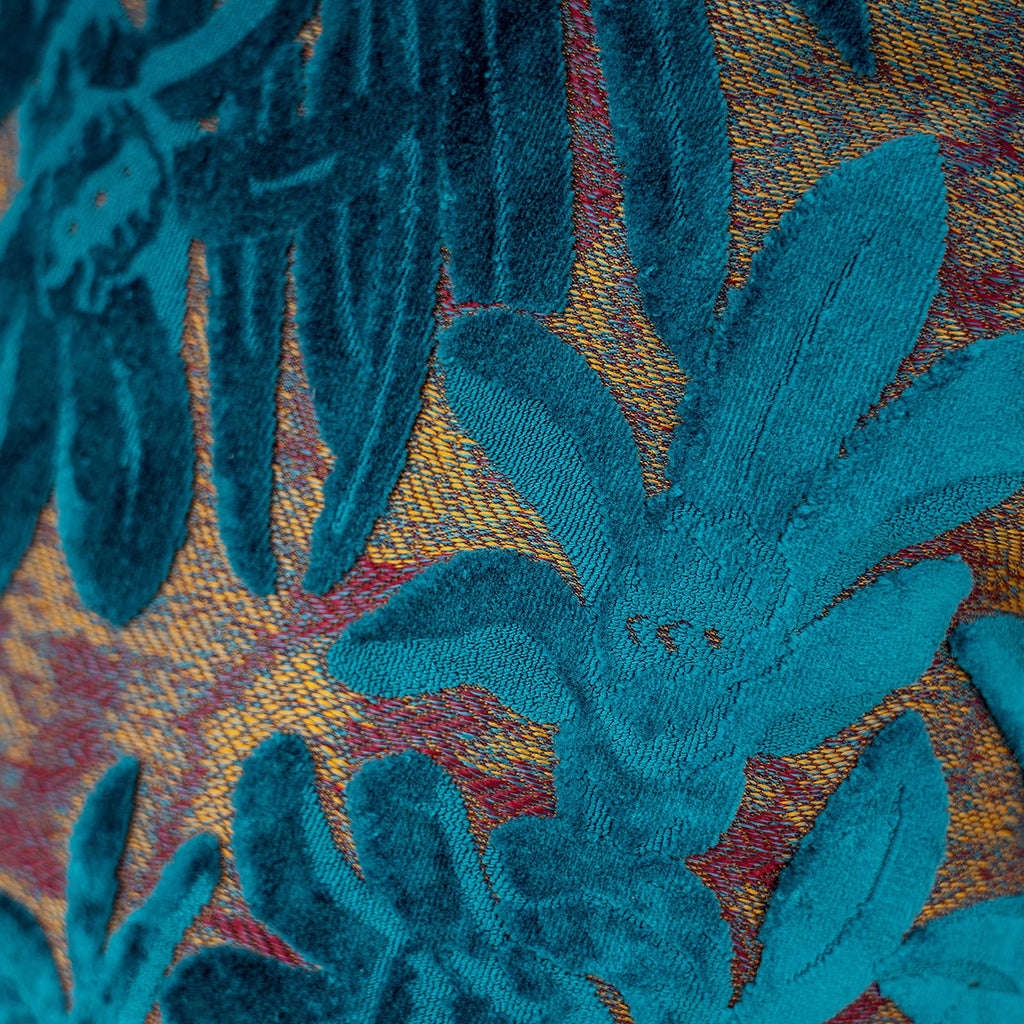 20 x 20 Inch Light Blue Square Maple Leaf Pillow Embroidery Cut Velvet Cushion Case Luxury Modern Lumbar Throw Pillow